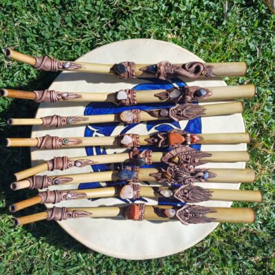 Large Tepi made from Bamboo with clay faces